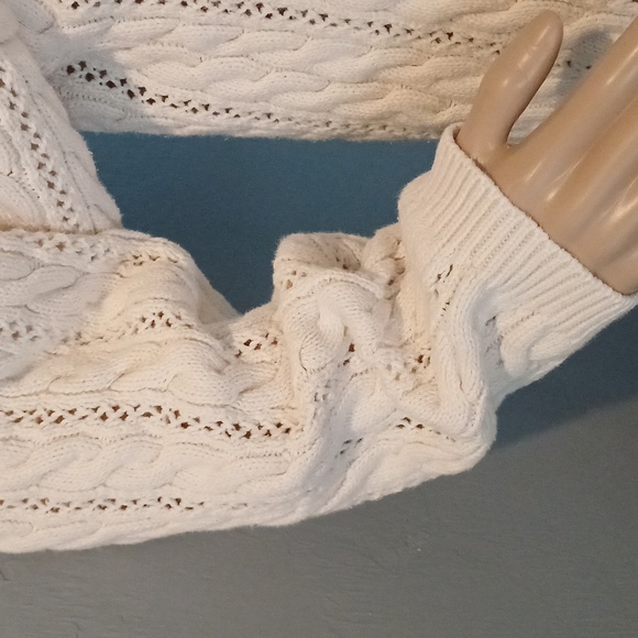 🔥🔥🔥Christie & Jill vintage cableknit V-neck cream cardigan M - Picture 3 of 14